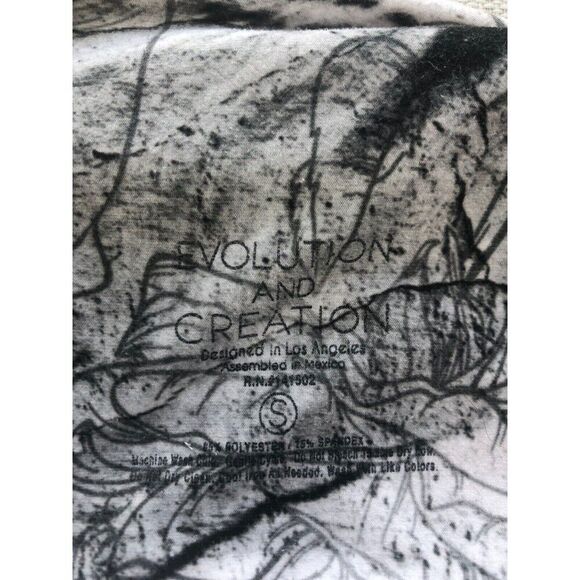 Evolution and Creation Yoga Pants Legging Women’s S Gray & White Roses & Thorns - Picture 5 of 9